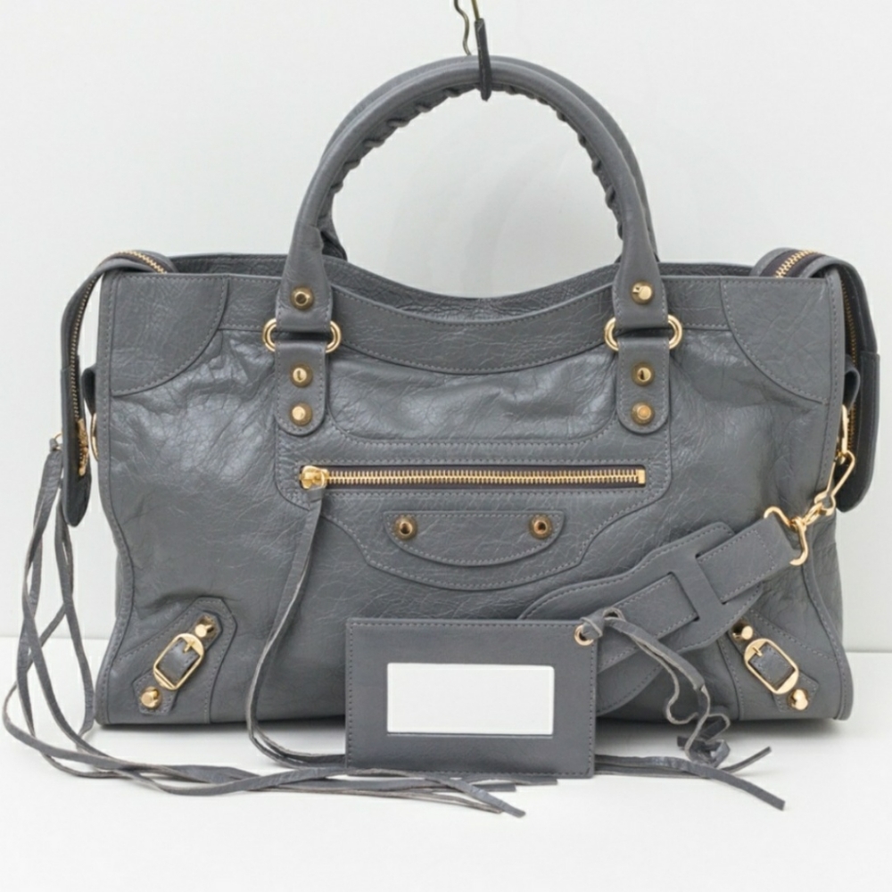 Balenciaga Classic City Gray Leather Handbag Bag